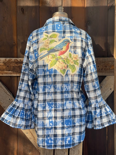 Flared Sleeve Flannel- SPRINGTIME